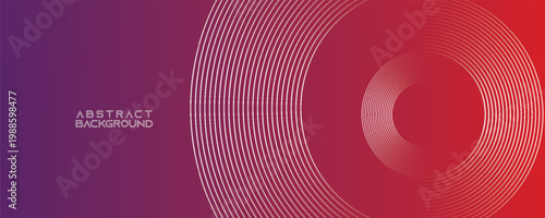 Abstract modern gradient horizontal template background. Trendy bright circle lines creative design. Minimal style graphic elements. Suit for poster, cover, banner, flyer, brochure, presentation