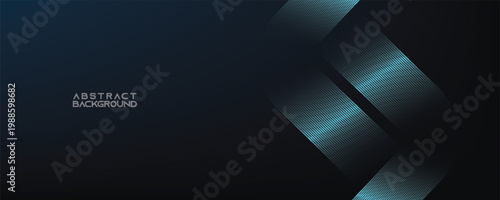 Dark blue abstract background with glowing circle lines. Geometric stripe line art design. Modern shiny blue diagonal rounded lines pattern. Futuristic technology concept. Vector illustration