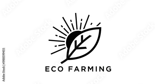 Eco farming leaf logo design.