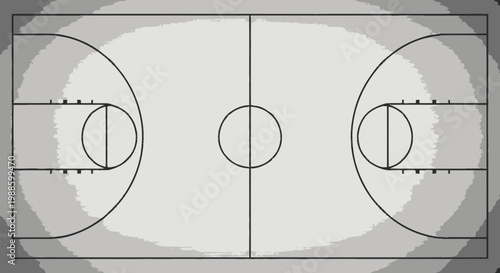 Vintage black and white illustration of an old film projector design featuring a circular target symbol and tennis ball icon set within a vector logo sign