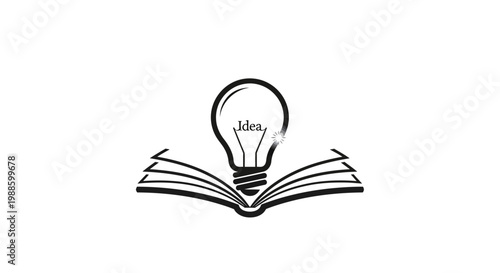 Light Bulb on Open Book.