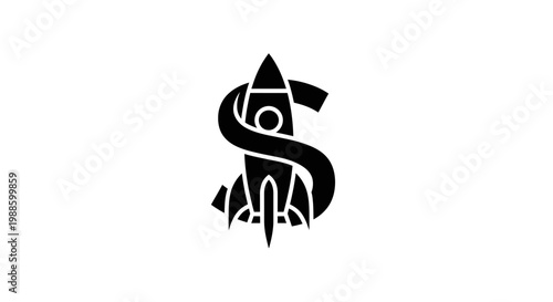 Rocket Ship Icon Design Element.