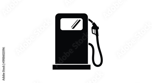 A simple black and white illustration depicts a gas pump commonly found at service stations