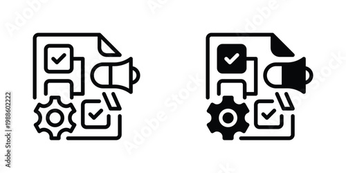 Campaign Management Vector Line Icon for business and marketing
