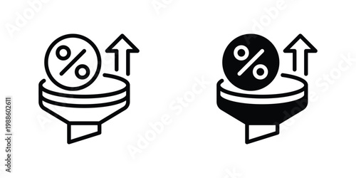 Conversion Rate Vector Line Icon for business and finance