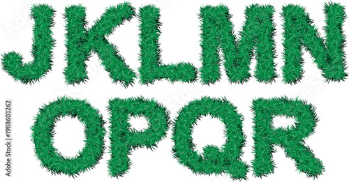 Green Grass Alphabet Letters J K L M N O P Q R Illustration
