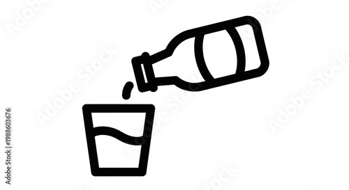 Bottle pouring into a glass.