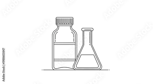 Laboratory glassware and bottles equipment.