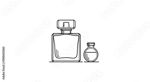 Perfume bottles on a white background.