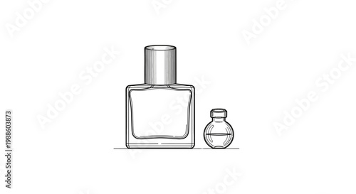 Perfume bottles on a table.