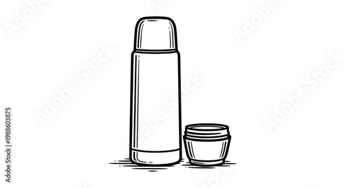 Simple line drawing of a thermos.