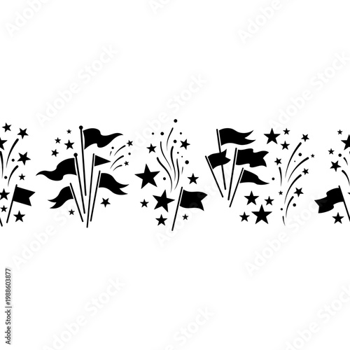 Ornamental S�o Jo�o folklore wreath frame in black and white vector style