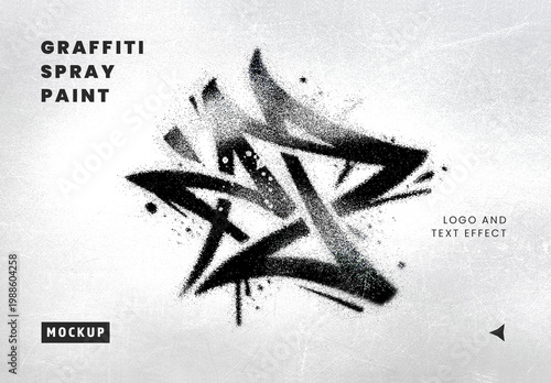 Graffiti Spray Paint Logo And Text Effect Mockup