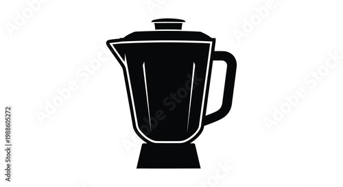 A black and white silhouette of a classic blender showcasing its simple functional design high quality