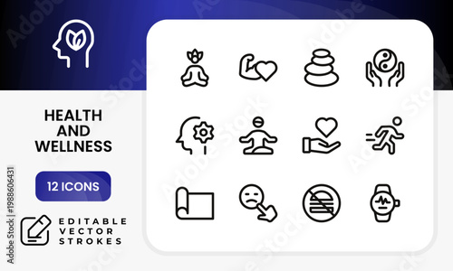 Health and wellness icon set. Modern health and wellness sleek line icon collection contains dumbbells and weights for strength training goals.