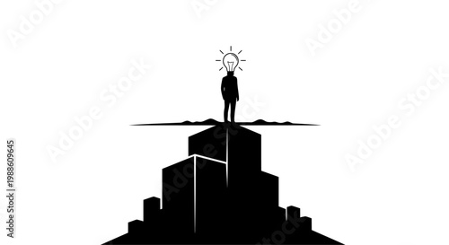 A man standing on a city skyscraper.