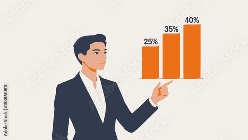 Businesswoman presenting bar chart