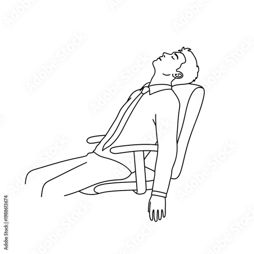 A man sitting in a chair with his head tilted back in relaxation