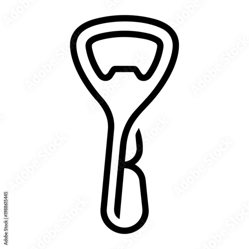 Simple and Elegant Icon of a Bottle Opener in Minimalist Design Style