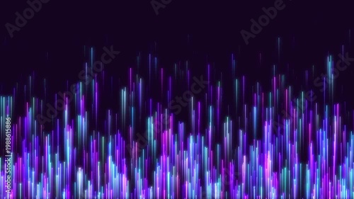 Animated multi-colored lines rising upwards