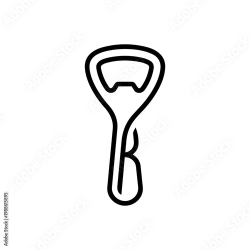 Minimalist Outline of a Bottle Opener Icon on a Simple Background for Graphic Design Use