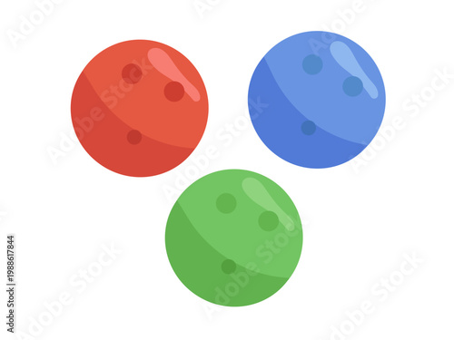 ボウリングのボール　イラストセット
