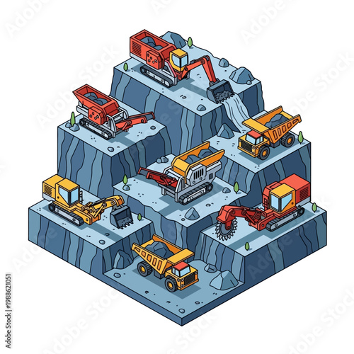 Heavy Industry Construction Mining Vehicles Machines.