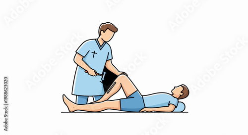 Doctor checks patient's reflexes using a hammer