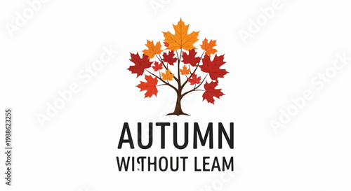 Stylized tree with vibrant autumn leaves, symbolizing fall season and change