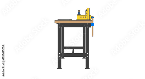Workbench with Vice for Metalworking and Craft Projects