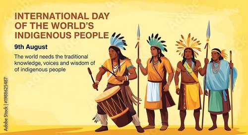 International day of the worlds indigenous people with traditional group