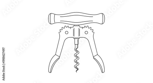 Wine Opener Tool Isolated on White Background - Beverage Service Equipment