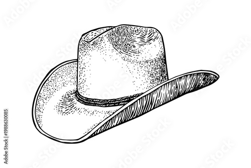Classic cowboy hat illustration for western style and protection