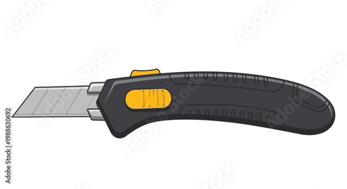 Utility Knife with Retractable Blade on White Background