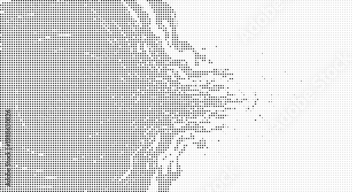 Detailed halftone portrait of a woman isolated on transparent background