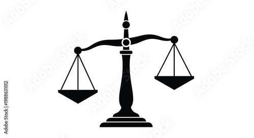A black silhouette of scales of justice symbolizing law and legal proceedings high quality professional detailed