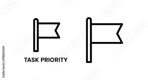 Task priority and important flag icons for business organization and goal setting with project management priority important management organization