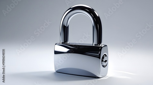 New Secure Metal Padlock in Professional Studio Lighting