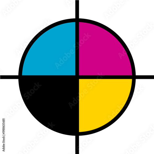 CMYK Print Registration Mark Flat Icon