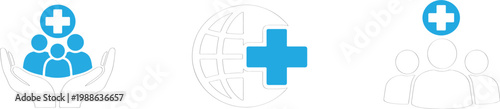 Public health icon, community healthcare protection symbol, global wellness vector.