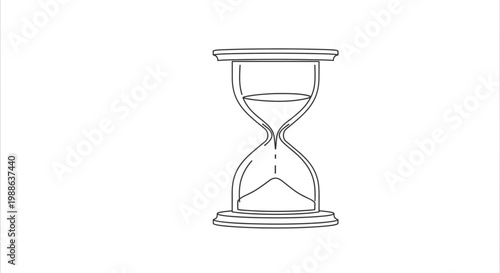 Vintage Hourglass with Flowing Sand, Time Measurement Concept