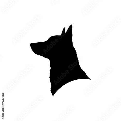 Laika dog head silhouette vector flat illustration design.