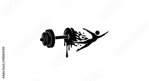 Fitness motivation with dripping paint design.