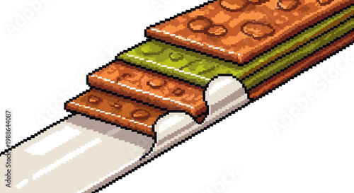 Layered Food Item with Cracker and Filling.