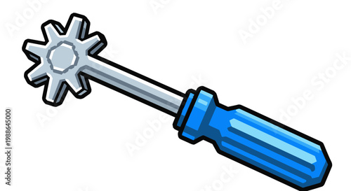 Illustration of a Rotary Cutter Tool with Blue Handle.