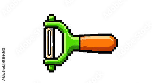 Pixel Art Vegetable Peeler Kitchen Utensil.