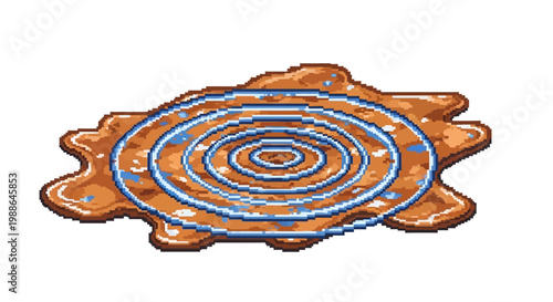 Abstract Swirling Orange and Blue Circular Design.