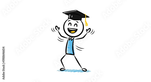 Happy Graduate Wearing Cap Smiling.