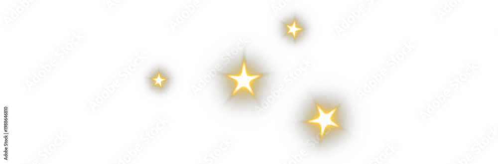Fototapeta premium Golden sparkle stars light glow particles glitter soft effect png overlay element, on transparent background