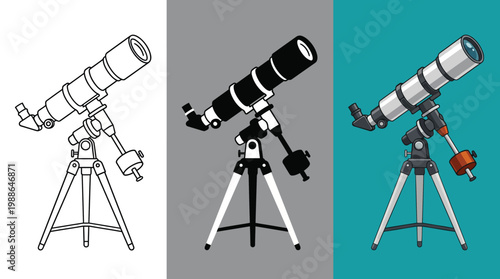 Telescopes on Tripod Stands in Various Colors and Styles